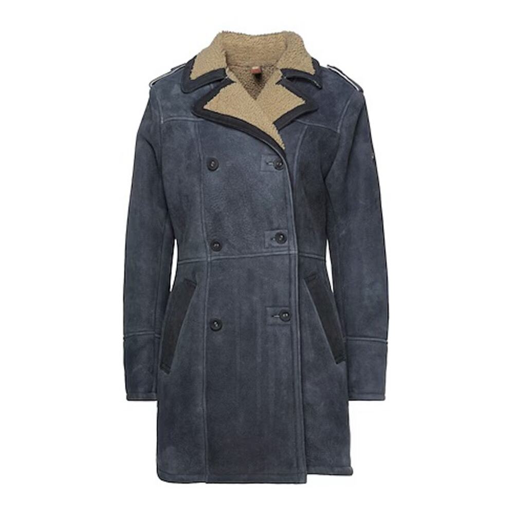 Matchless London Black Blue Suede Shearling Coat NWT Retail $3,900 L - Picture 10 of 12